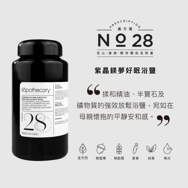 【ilapothecary】紫晶鎂夢浴鹽囤貨組(浴鹽400g+補充包400g+旅行包40gx2+木柄不銹鋼鍍鈦挖勺)