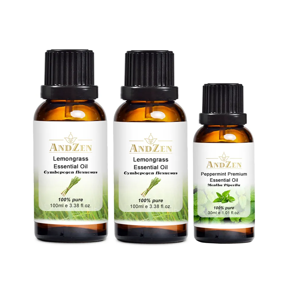 【ANDZEN】安得仁 澳洲單方純精油 檸檬香茅/檸檬草100mlx2+歐薄荷30ml(明亮清透+清香氛圍)