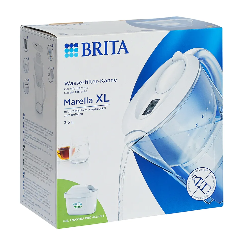 【BRITA】歐洲原裝進口Marella XL FILTER WITH MAXTRA PRO濾水壺3.5L+PRO濾芯1入(共1壺1芯/原裝平輸)