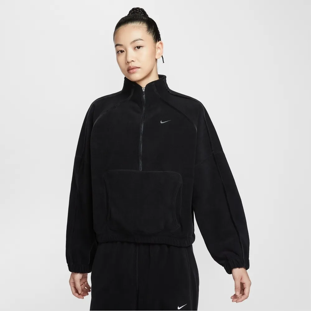 【NIKE 耐吉】長袖上衣 女 AS W NK ONE TF HZ TOP POLAR 運動 休閒 黑色(HV3716010)