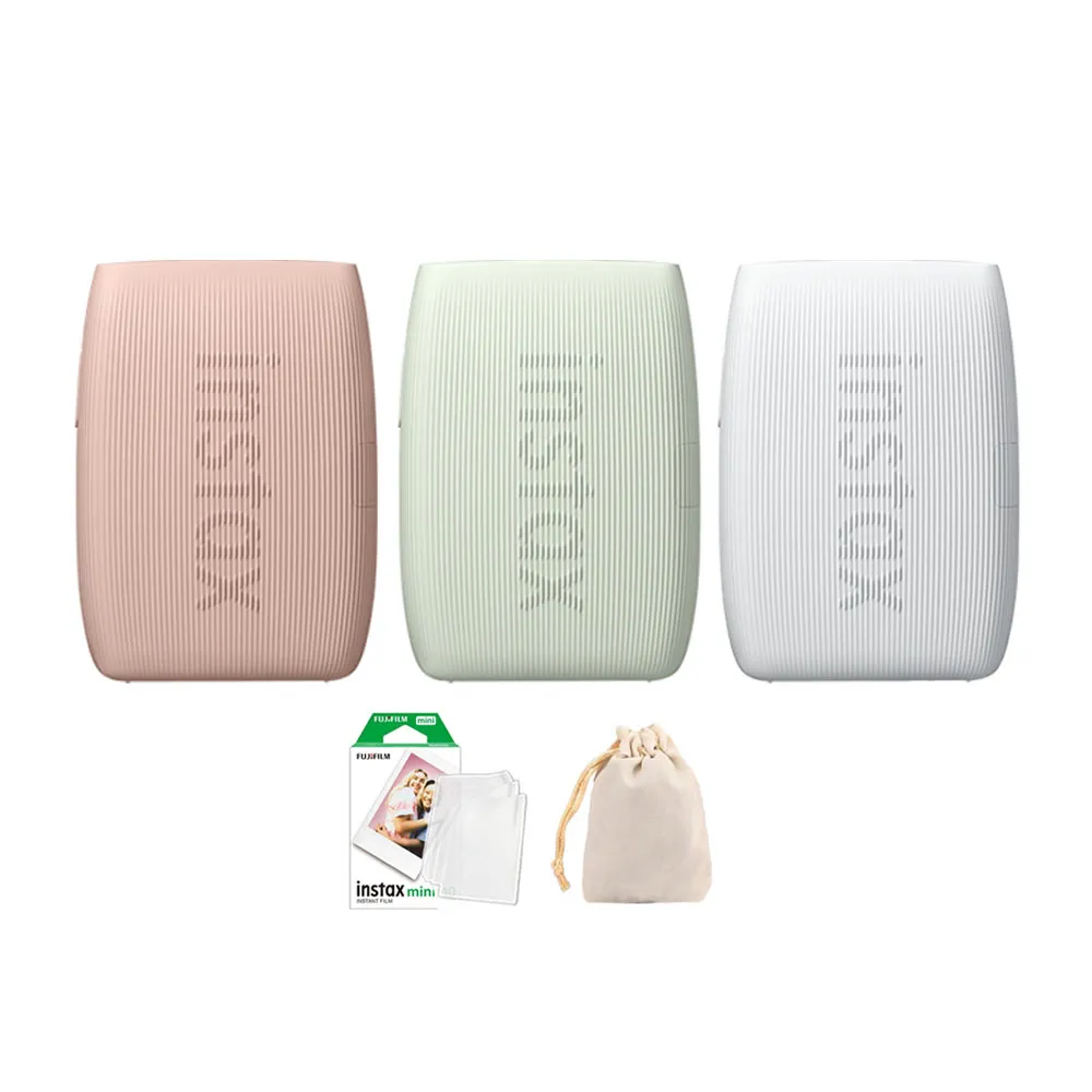 【FUJIFILM 富士】instax mini Link3 手機印相機 原廠公司貨(10張底片束口袋透明保護套20入組合)