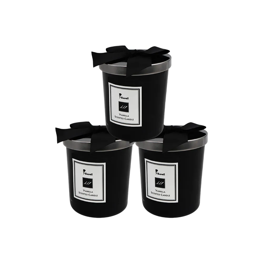 【Karoli 卡蘿萊】香草香氛手工大豆蠟燭200g(3入組)