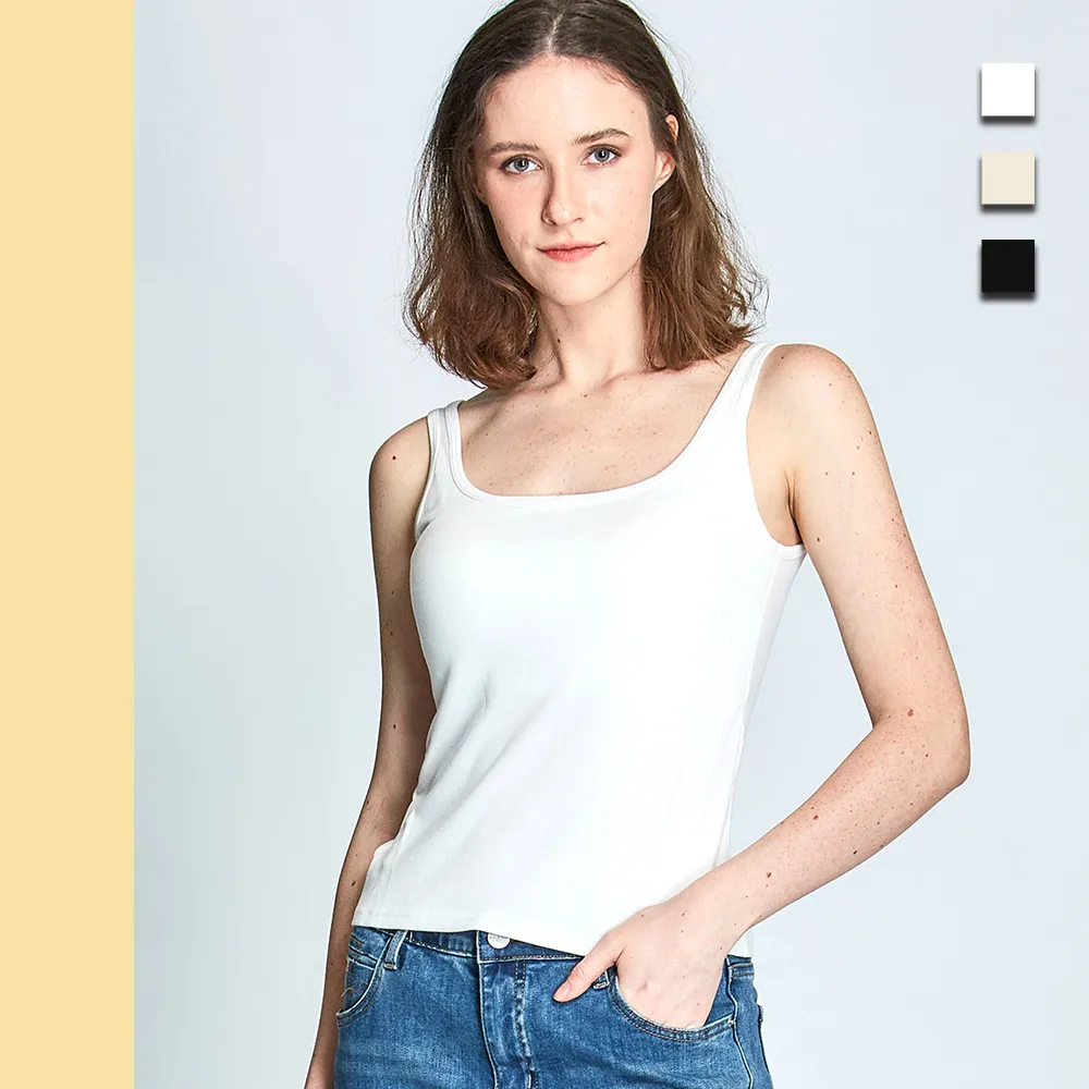 【Just Wear 佳葳】涼感親膚超彈性Bra Top 3色(女上衣/女上著/無袖/背心/素色/居家/百搭/休閒/多色/內搭)