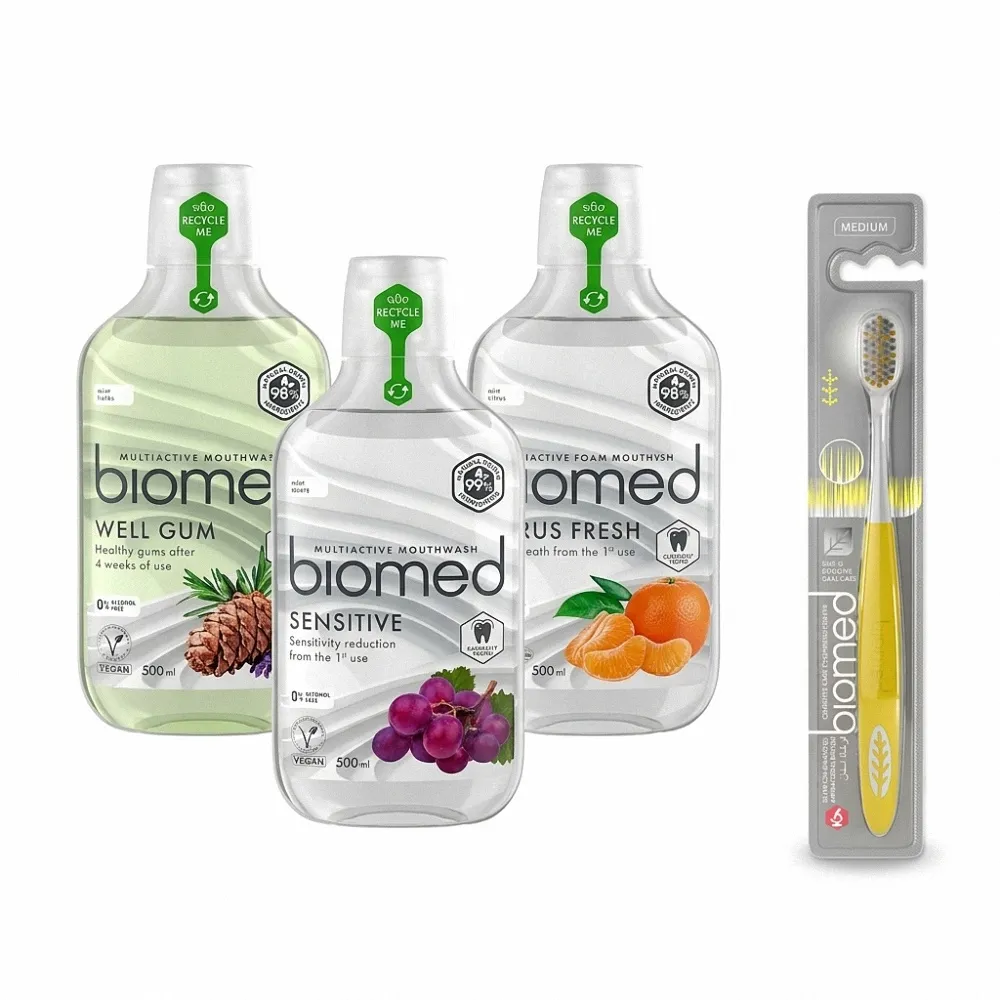 【蓓齒美BIOMED】任選3入組_草本生醫健齒漱口水系列500mlx3入(4種口味_500ml家用版-網)