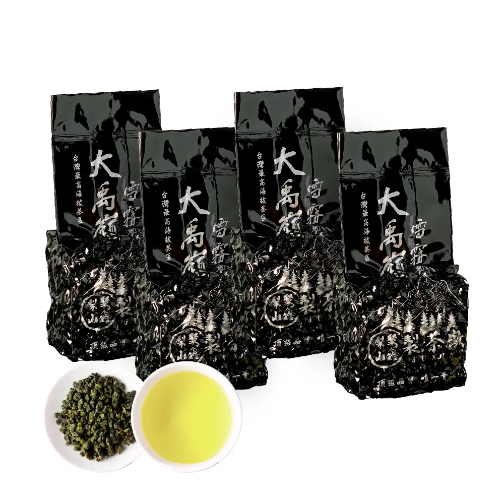 【JUXIN 梨山聚鑫製茶廠】大禹嶺雪霧龍手採高冷茶半斤組75g×4包(75克/包、正產地、輕發酵、無焙火)