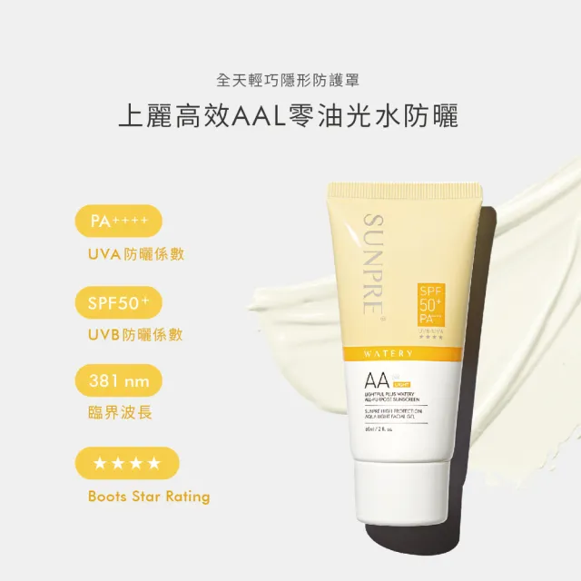 【荷麗美加】上麗高效AAL零油光水防曬 60ml(SPF50+/PA++++/清爽不黏/零油光防曬推薦)