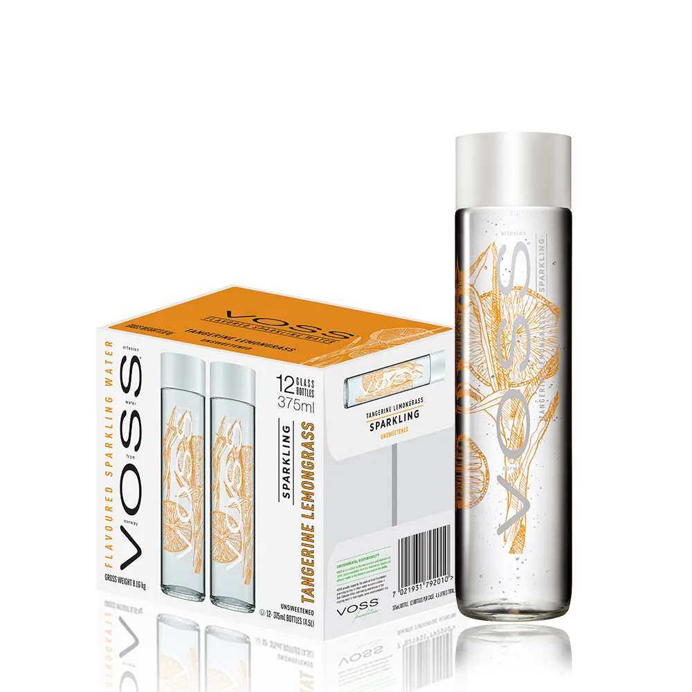 【VOSS 芙絲】柑橘檸檬草風味氣泡水(玻璃瓶裝375mlx12入原廠總代理直營)（雙11推薦）