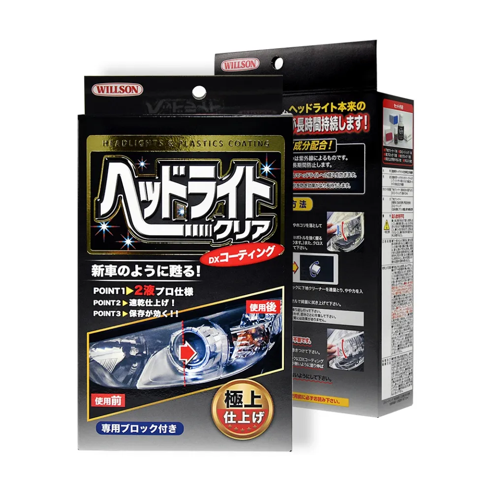 【WILLSON】02087 大燈還原劑(附大燈鍍膜劑) 大燈霧化處理 車燈泛黃修復