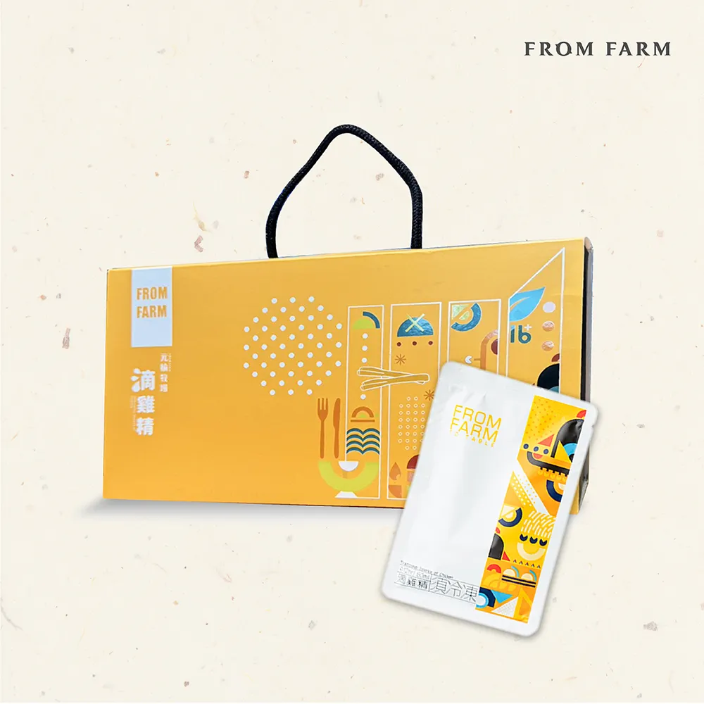【FROM FARM 元榆牧場】無添加黑羽土雞滴雞精 原味\紅棗枸杞 18入*1盒 每包60ml（禮盒裝）