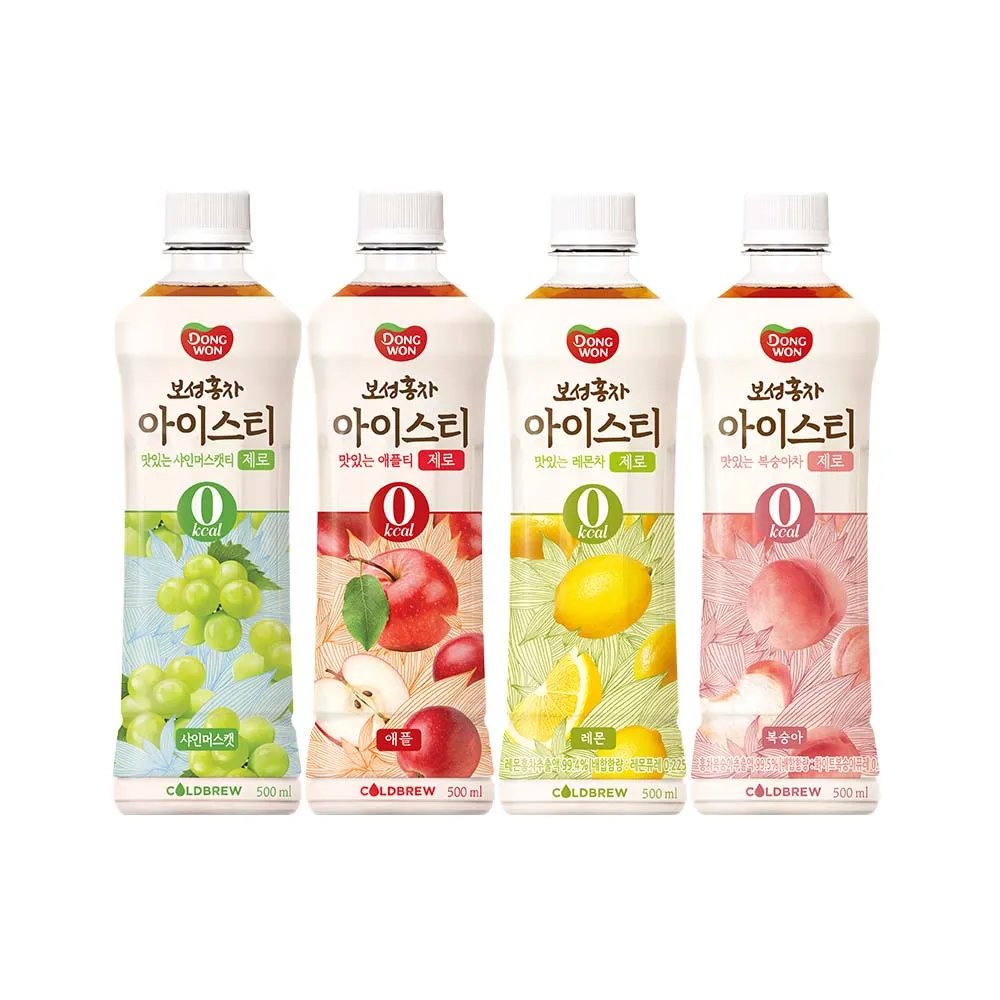 【韓味不二】韓國水果風味紅茶500ml*24入/箱(麝香葡萄/水蜜桃/蘋果/檸檬風味)