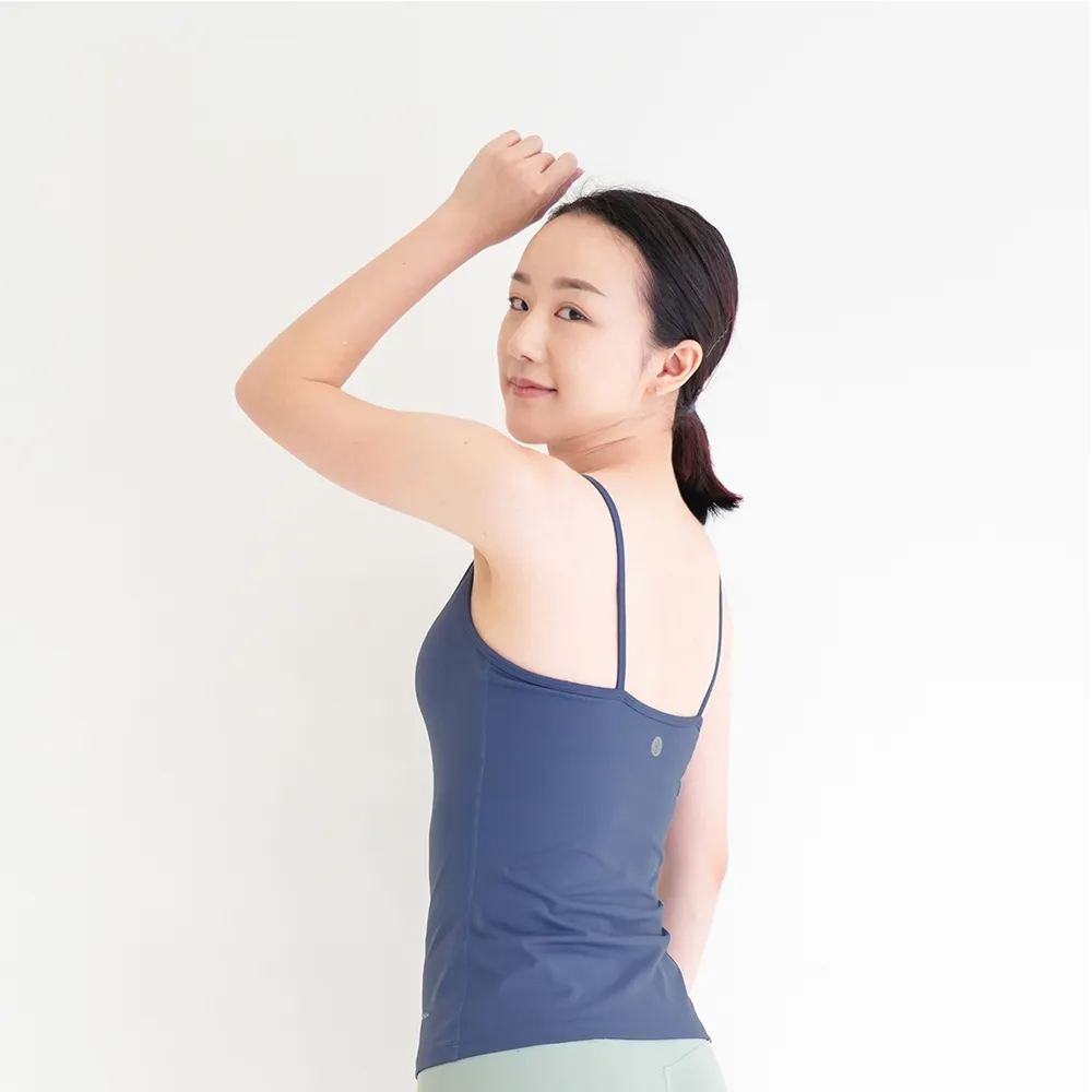 【Mukasa 慕卡莎】LISSOM 細肩U領背心上衣 - 梵星藍 - MUK-22003(瑜珈背心、Bra背心、瑜珈服)