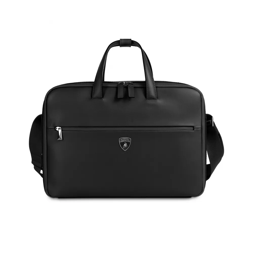 【Automobili Lamborghini】雙11 藍寶堅尼 限量2折 義大利頂級小牛皮公事包肩背包 全新專櫃展示 
