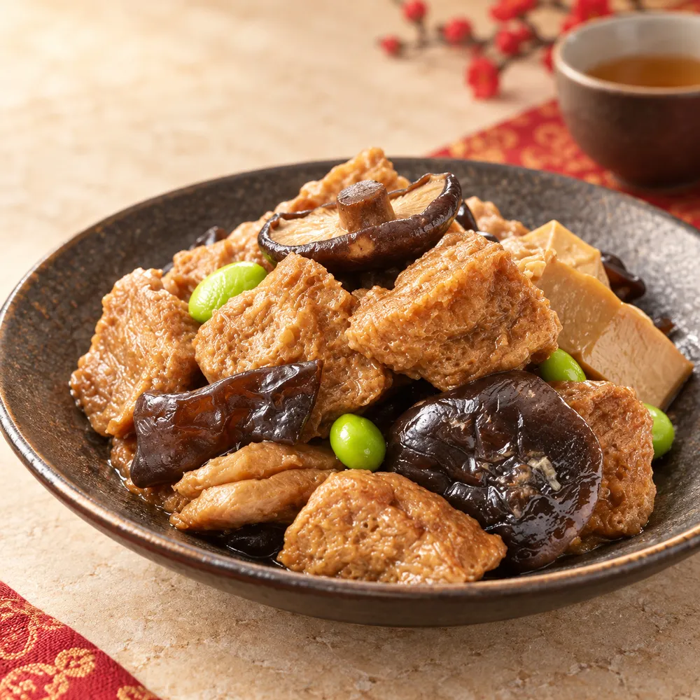 【紅豆食府】烤麩350g/包×5包（年菜預購 上海小菜 香菇木耳 筍片毛豆仁 圍爐配菜）