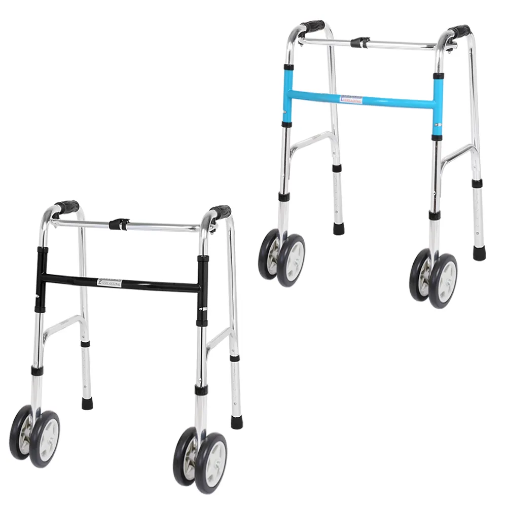 【恆伸醫療器材】ER-3428 ㄇ型助行器 + 5吋直向輔助輪雙輪(顏色隨機出貨)
