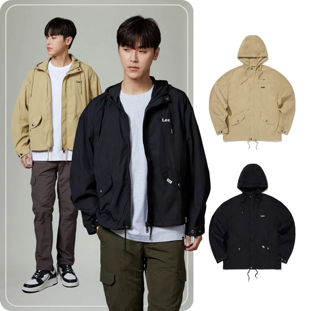【Lee】男裝 休閒外套 連帽拉鍊 薄風衣 共2色 / 季節性版型(LB413012978 / LB413012K11)