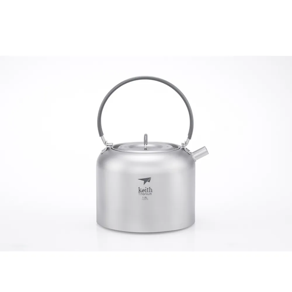 【Keith】鎧斯鈦燒水壺 1500ml / Ti3907(鈦茶壺純鈦壺居家戶外露營野餐沖泡茶冷熱開水壺)