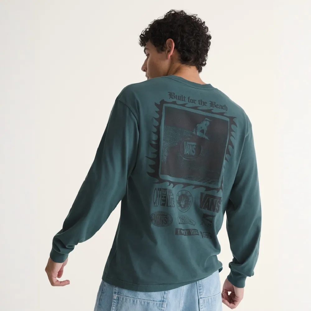 【VANS】官方旗艦 I Need My 藍綠色長袖T恤