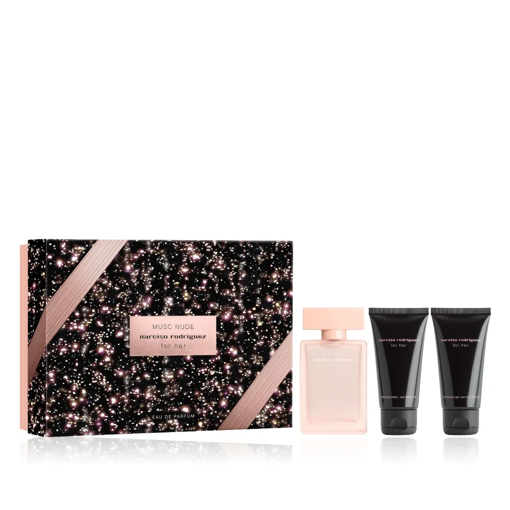 【NARCISO RODRIGUEZ】官方直營 for her粉裸繆思淡香精禮盒(淡香精+身體乳+沐浴膠)