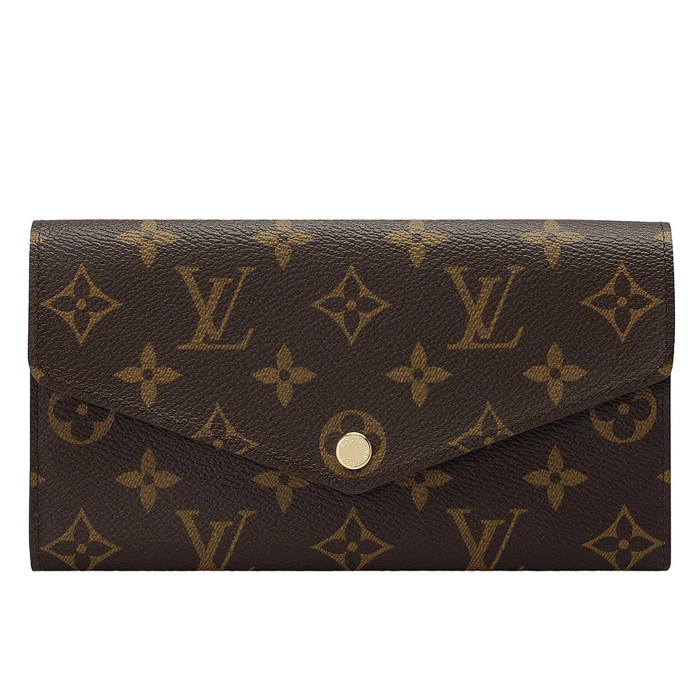 【Louis Vuitton 路易威登】M60531 經典Monogram帆布Sarah金釦長夾