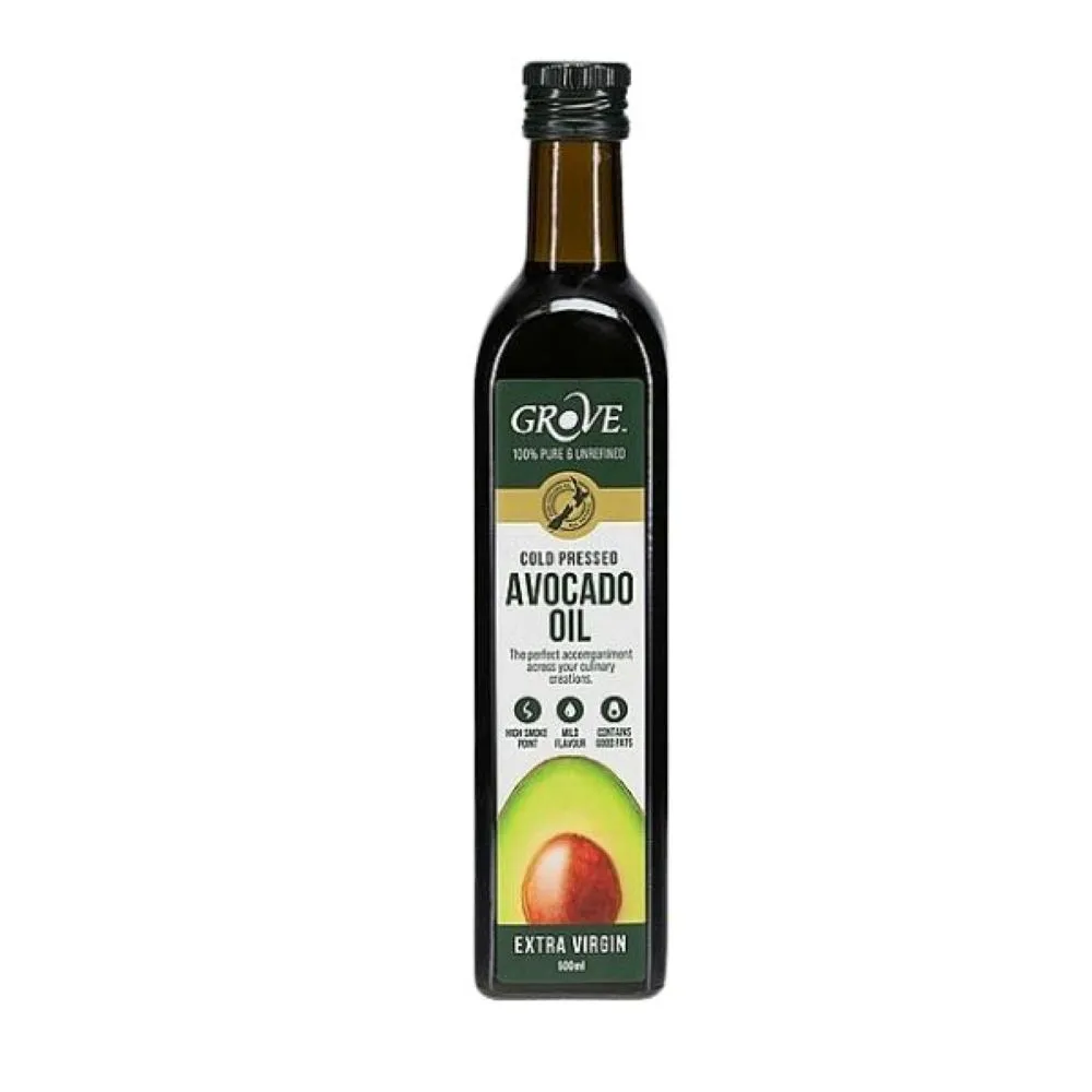 【GROVE 克羅福】紐西蘭第一品牌 Avocado Oil 頂級冷壓初榨酪梨油 500ml(32 顆哈斯酪梨濃縮而成)雙11推薦