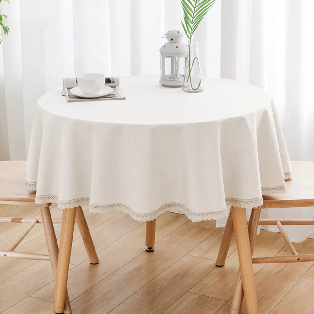 【Homely Zakka】輕奢美學純色圓桌巾120cm _3款任選(餐桌布 圓形桌巾 桌墊 茶几布)