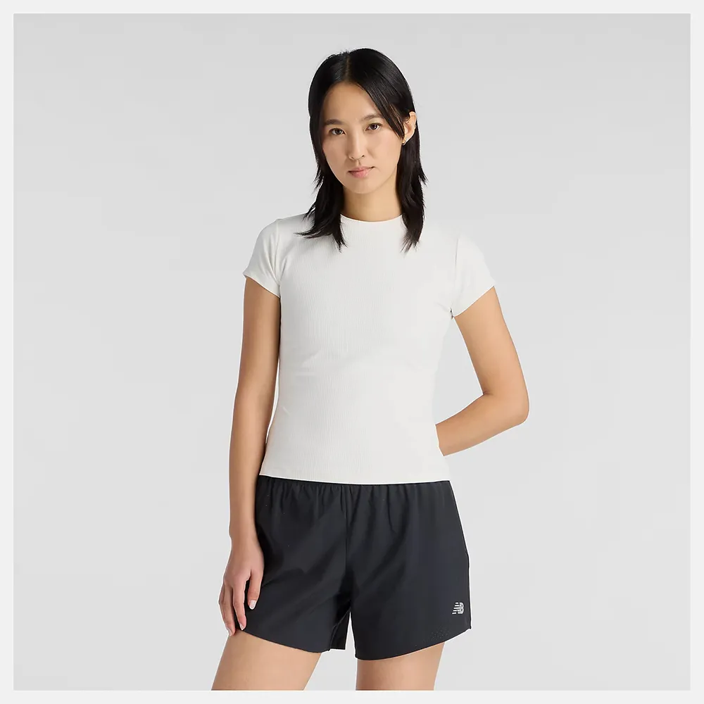【NEW BALANCE】NB 短袖上衣 女 訓練 慢跑 美規 白 WT53125SST(S2469)