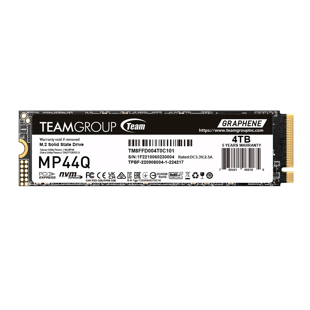 【Team 十銓】MP44Q 4TB Gen4 M.2 NVMe PCIe SSD固態硬碟 散熱標籤貼 最高讀取7000MB/s 5年保
