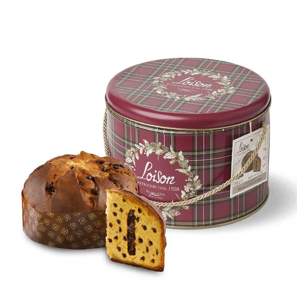 【Loison】富豪巧克力聖誕蛋糕 圓鐵罐裝 750g(聖誕麵包panettone潘那朵尼聖誕 交換禮物)