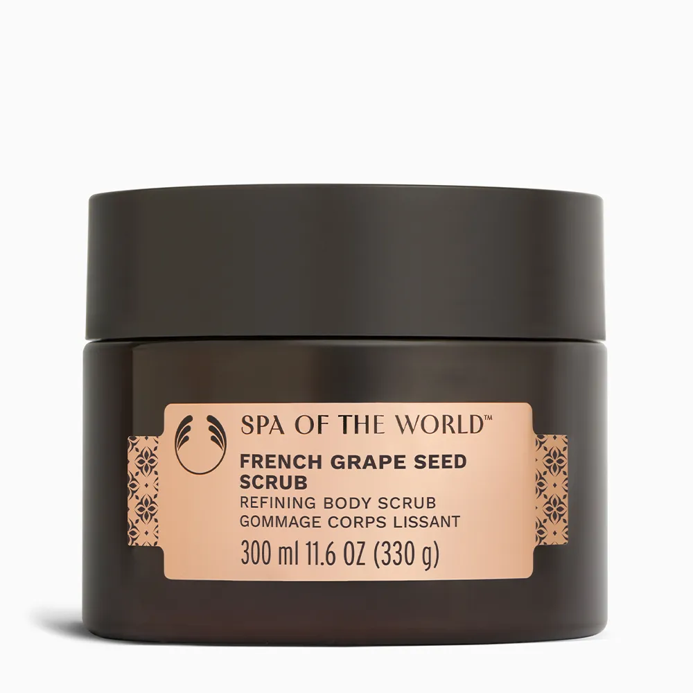 【THE BODY SHOP 美體小舖】法國SPA葡萄籽淨化緊實身體磨砂膏-300ML(身體去角質)