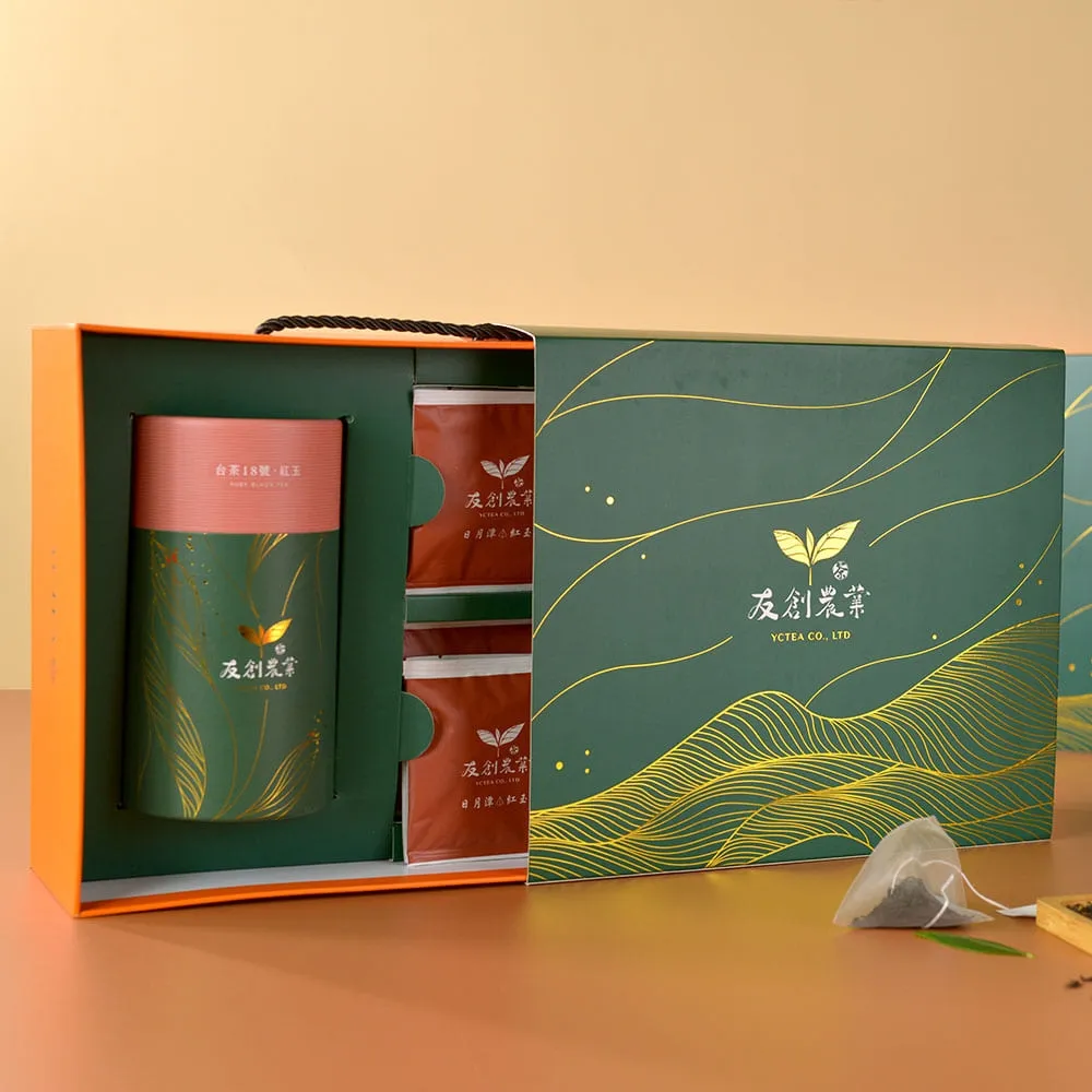 【YCTEA 友創農業】iTQi三星水晶日月潭罐裝紅玉紅茶附紅玉立體茶包禮盒2盒(60g/罐;附茶包10包)(中秋禮盒)