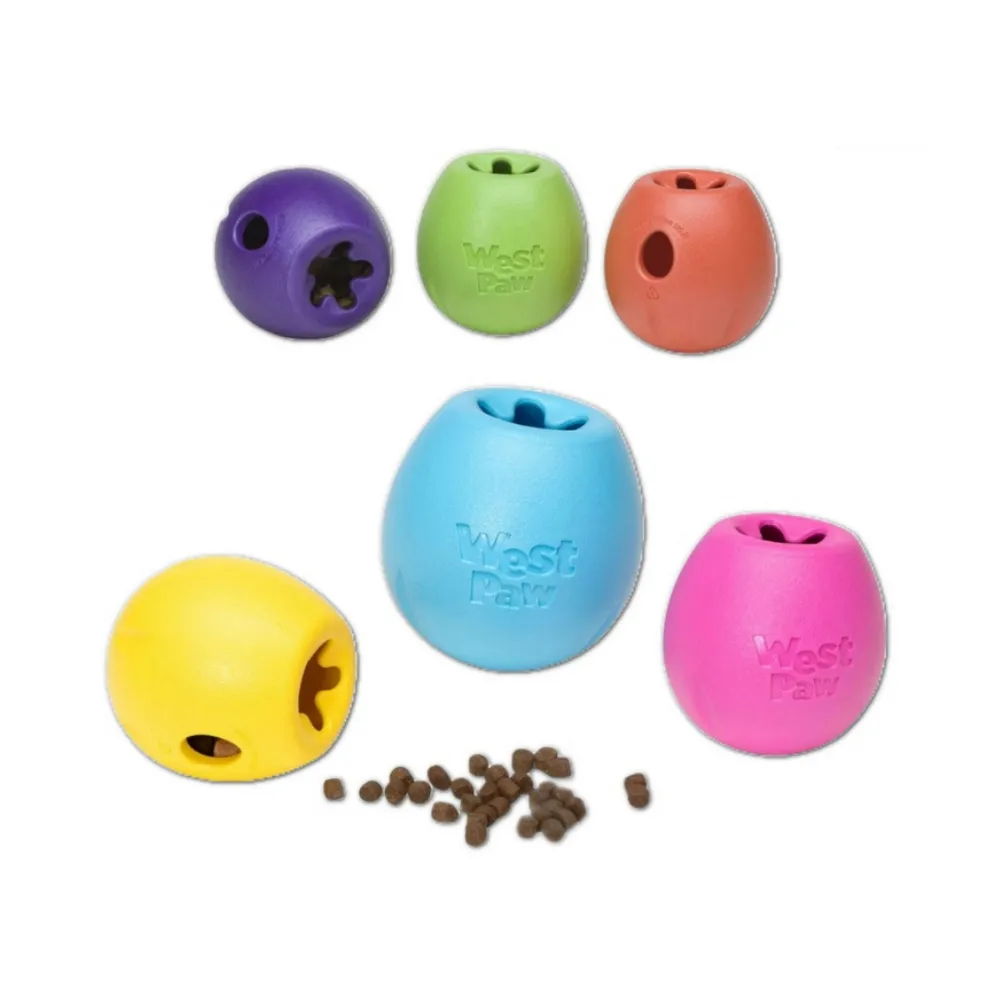 【West Paw】Rumbl咬樂漏食球3.5英吋-S(中小型犬/狗玩具/漏食/耐咬/互動/益智/慢食/寵物玩具)