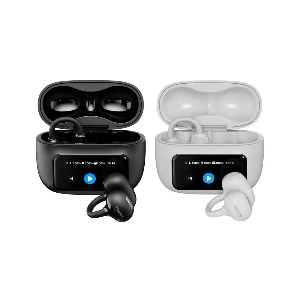 【Philips 飛利浦】AI智能全觸控螢幕藍牙6.0耳夾耳機-TAQ5030