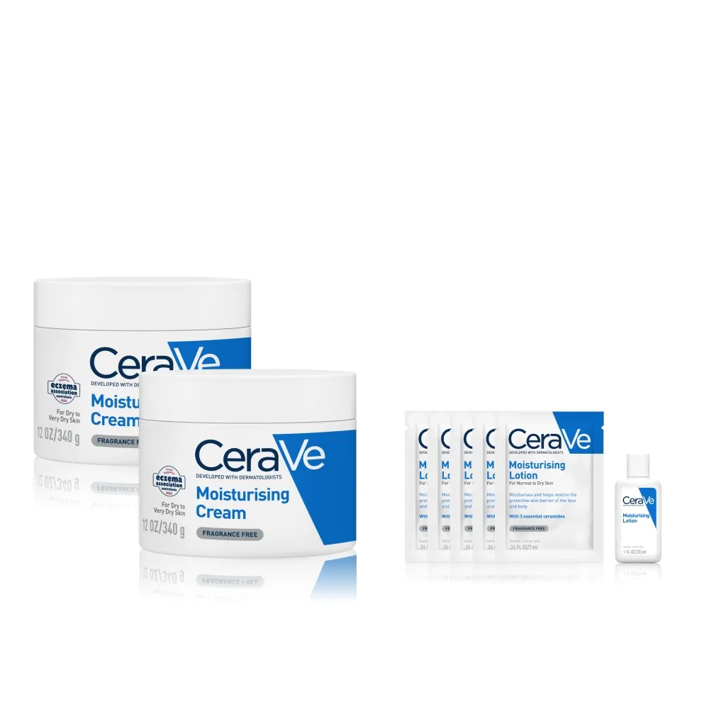 【CeraVe 適樂膚】momo限定雙星組★長效潤澤修護霜340g*2 B(臉部身體乳霜)