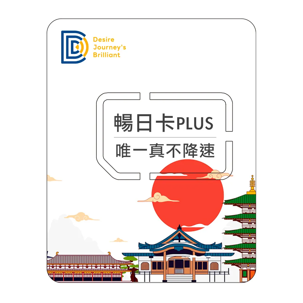 【DJB SIM】暢日卡PLUS-日本網卡 3天吃到飽不降速(四大電信商資源共享)