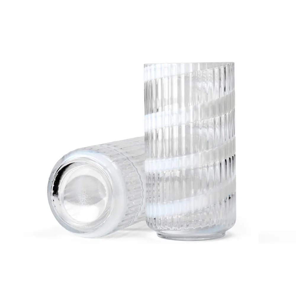 【北歐櫥窗】Lyngby Porcelain Swirl 渦紋 玻璃花瓶(H 20.5cm)