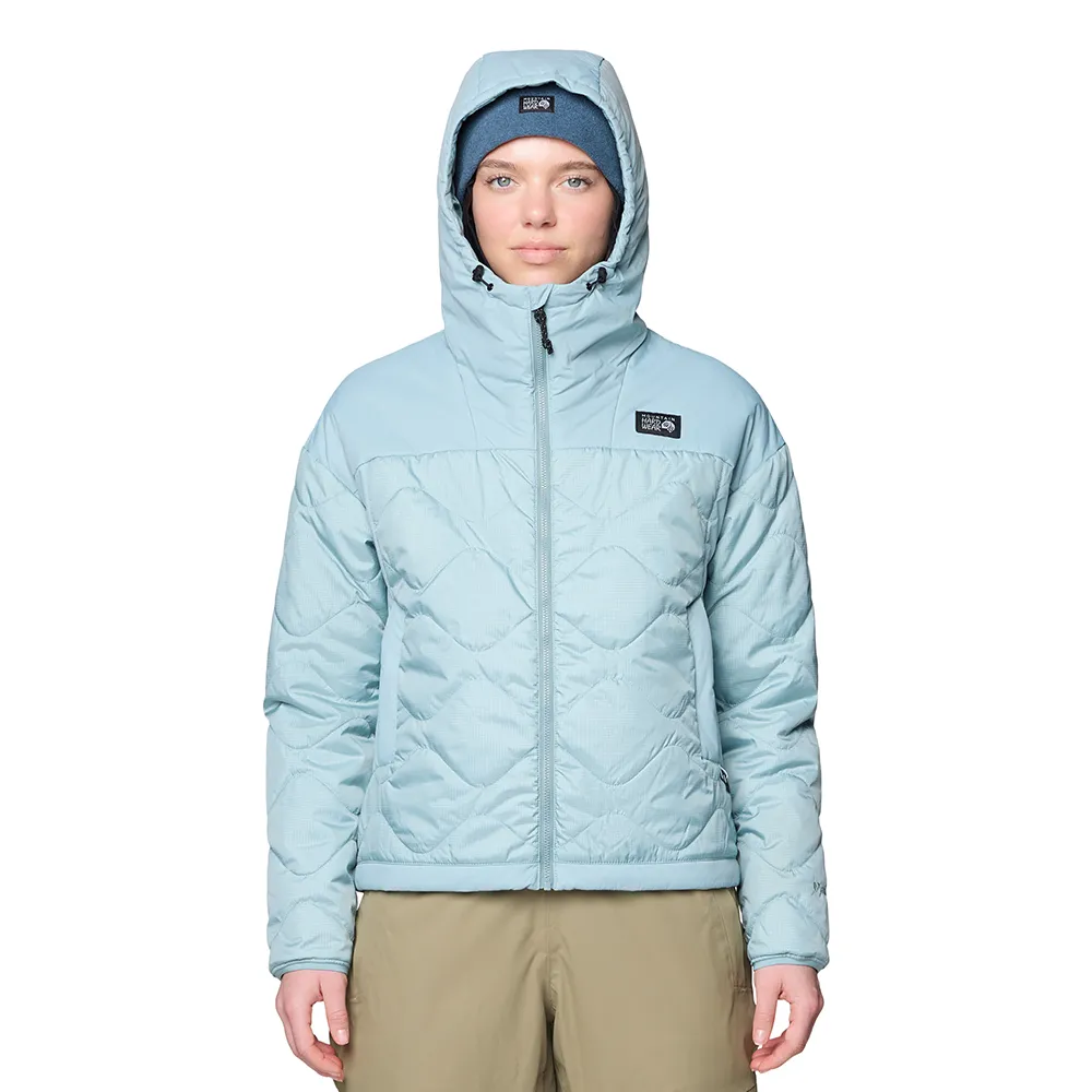 【Mountain Hardwear】Apres Pro Insulated Hooded Jacket W 化纖連帽外套 女款 冰影灰 #2131811