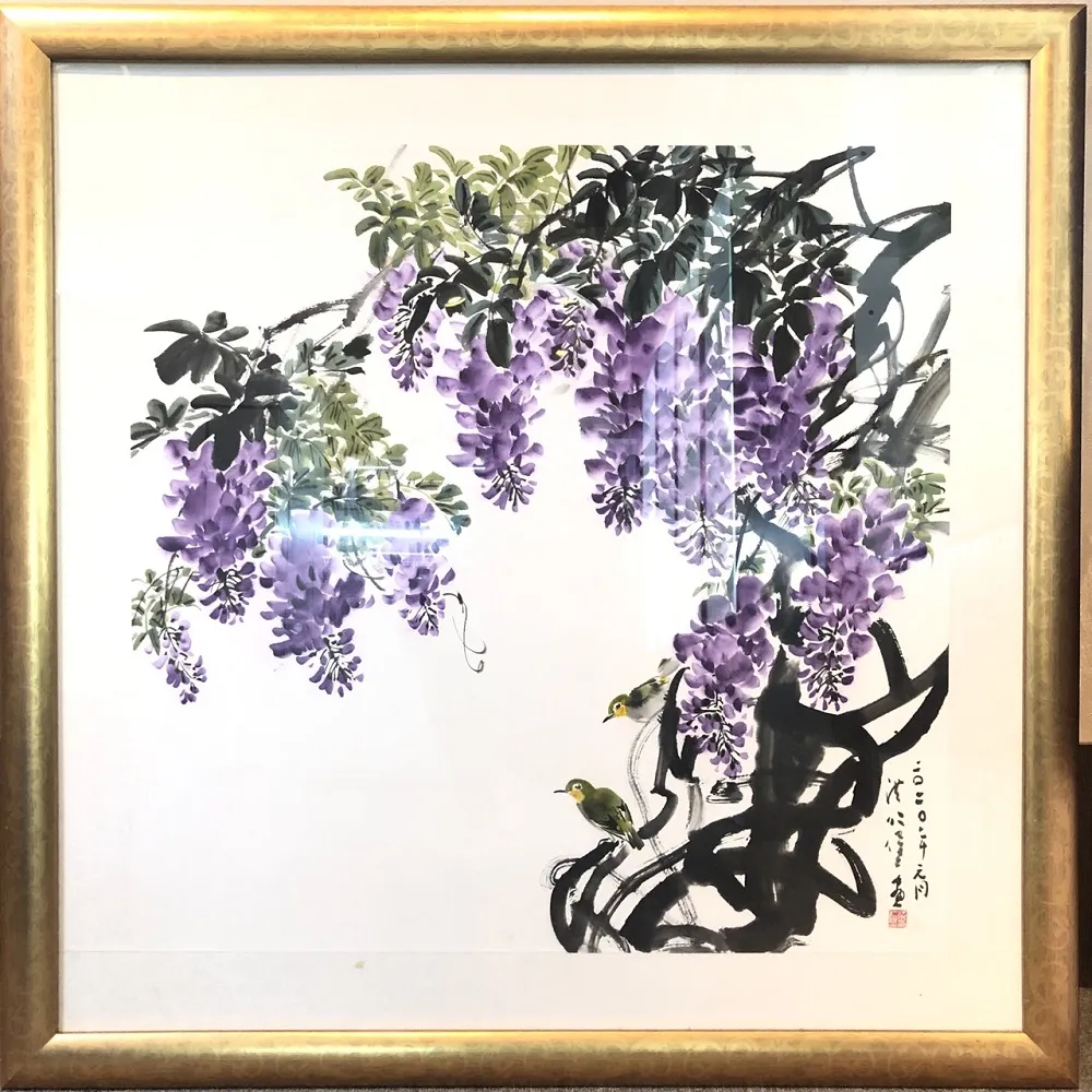 【創藝工坊】庭園情趣 - 石斛蘭花(水墨 大尺寸名家水墨 手繪 居家擺設)