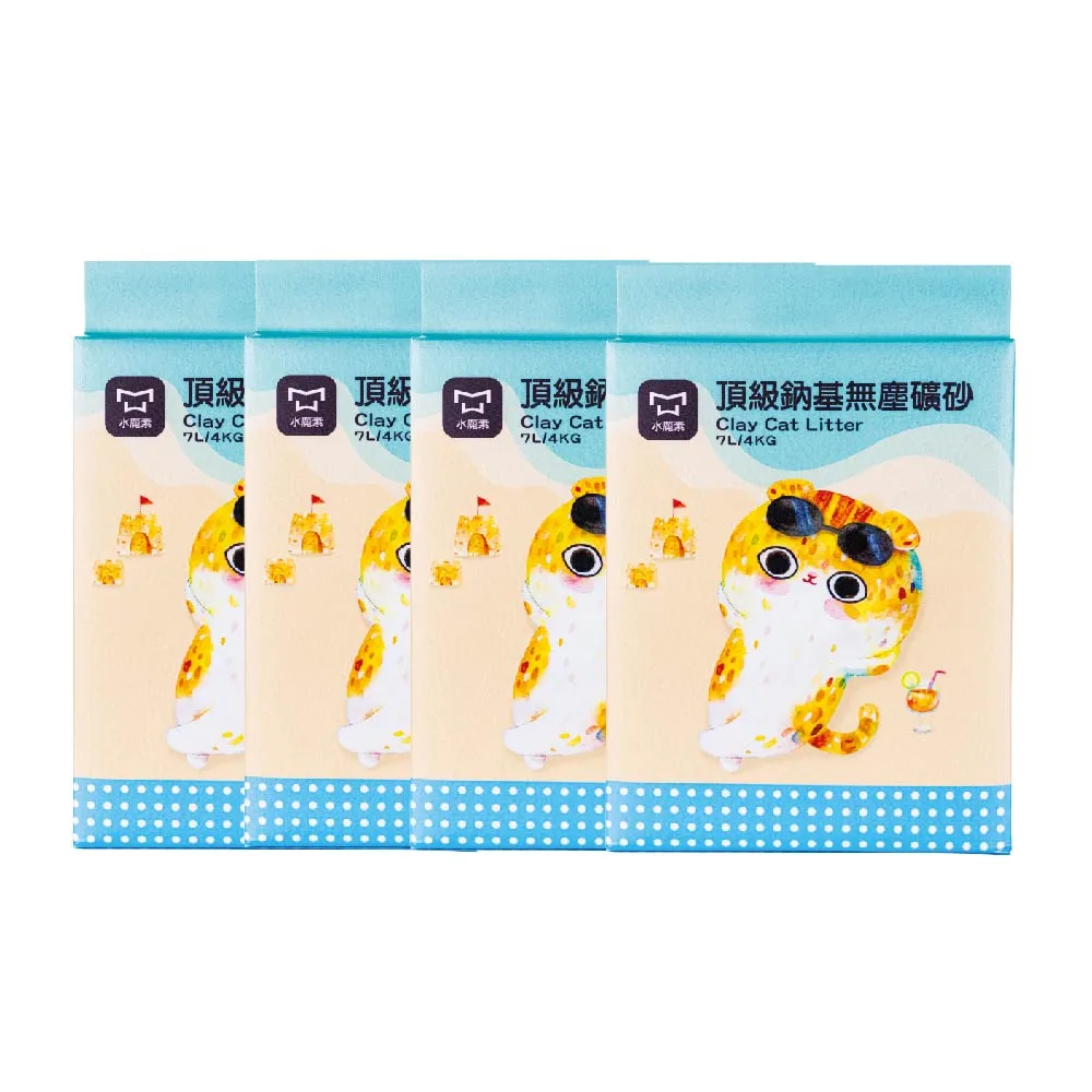 【水魔素】強效凝結無塵礦砂4kg-4包組(強效凝結/99%無塵/無香)
