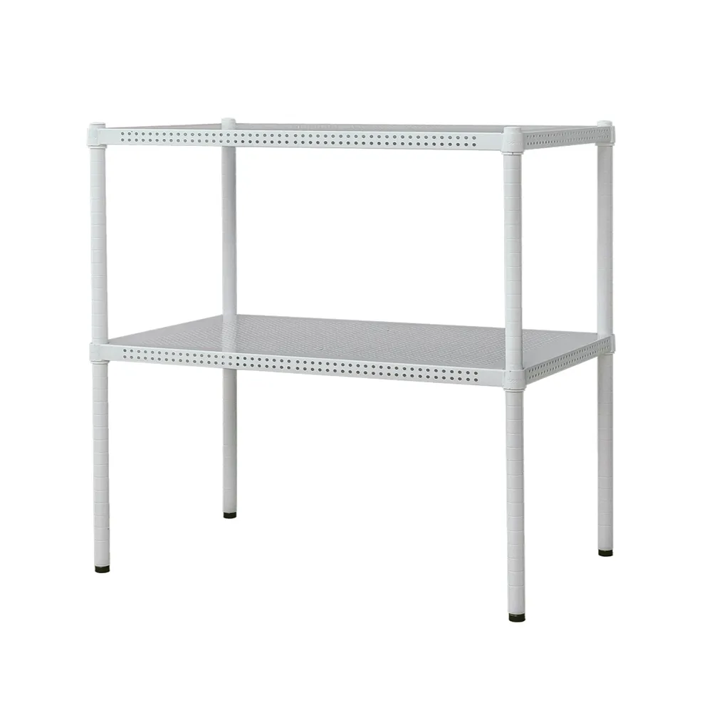 【dayneeds 日需百備】極致美學 90x35x75公分烤漆二層架(沖孔鐵架/收納層架/展示架/層架/鐵架)