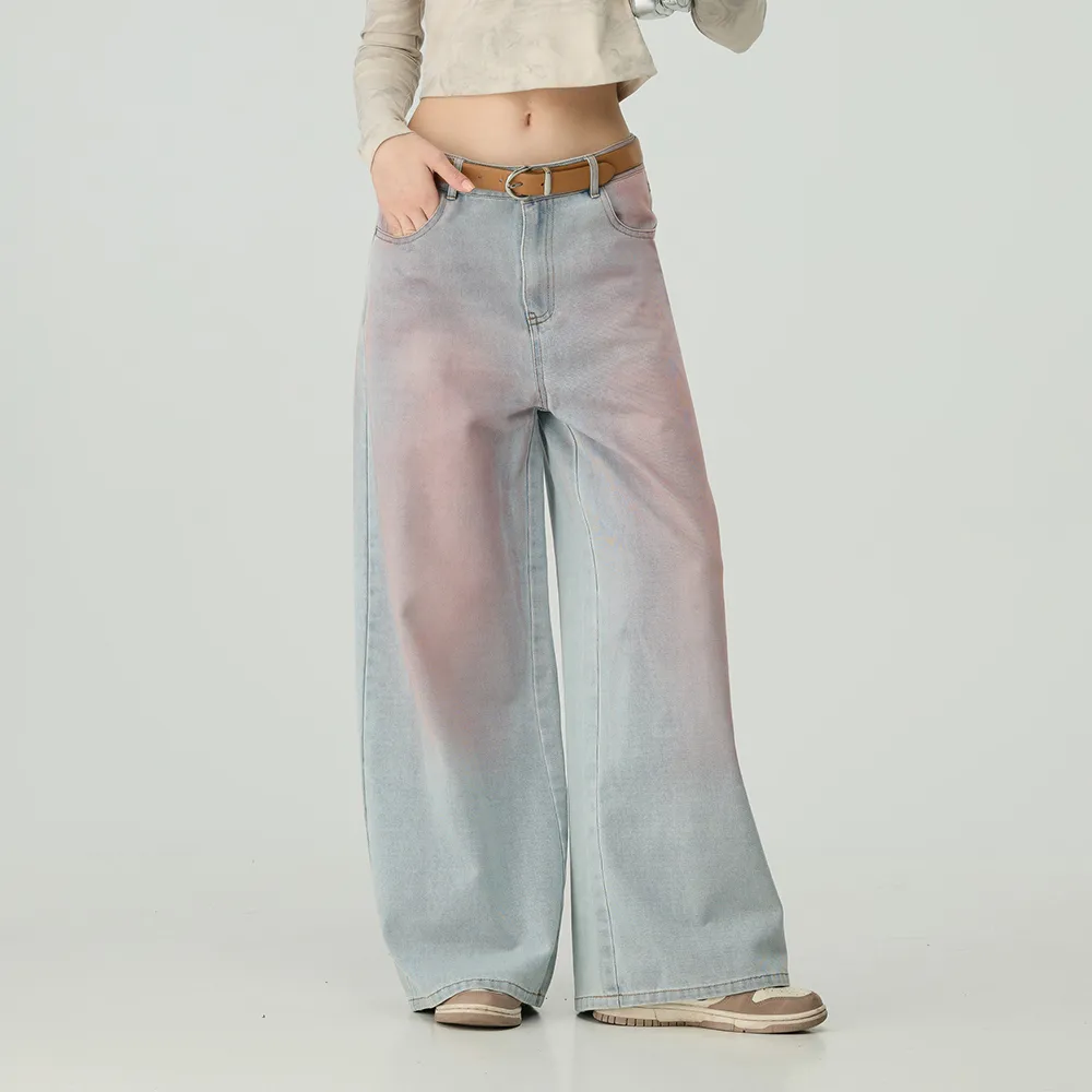 【OUWEY 歐薇】廢土風水洗刷色牛仔褲(淺藍；S-L；3243328639)