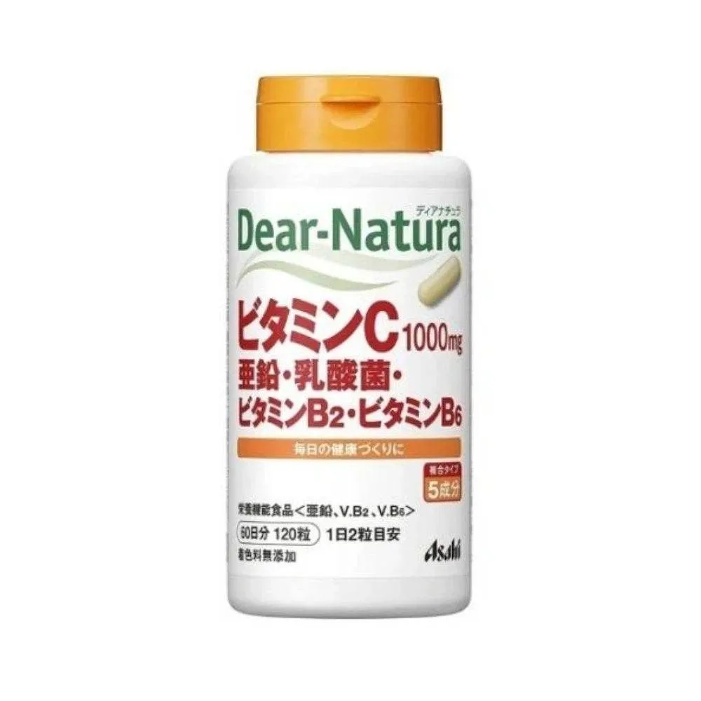 即期品【ASAHI 朝日】Dear Natura 維生素C鋅乳酸菌維生素B 120錠瓶