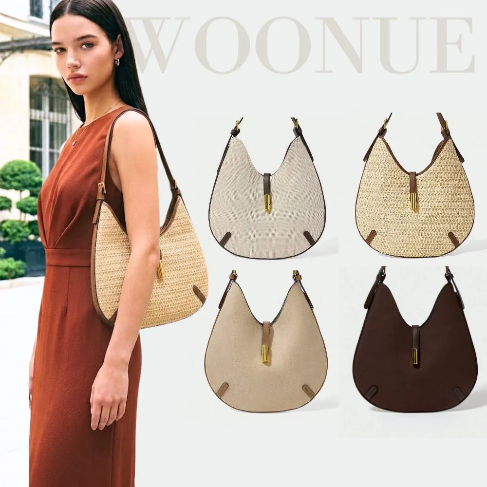 【WOONUE】雙11 NEW!新款歐美專櫃時尚側背包春夏手提包皮包通勤半月包馬蹄包閨蜜朋友女友老婆生 