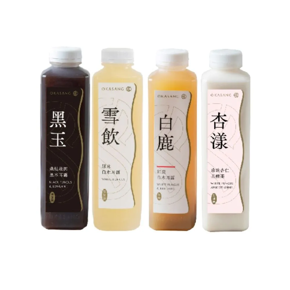 【O卡桑】無糖暢飲組1000mlx4(白木耳露*2、黑木耳露*1、健康養身飲*1)