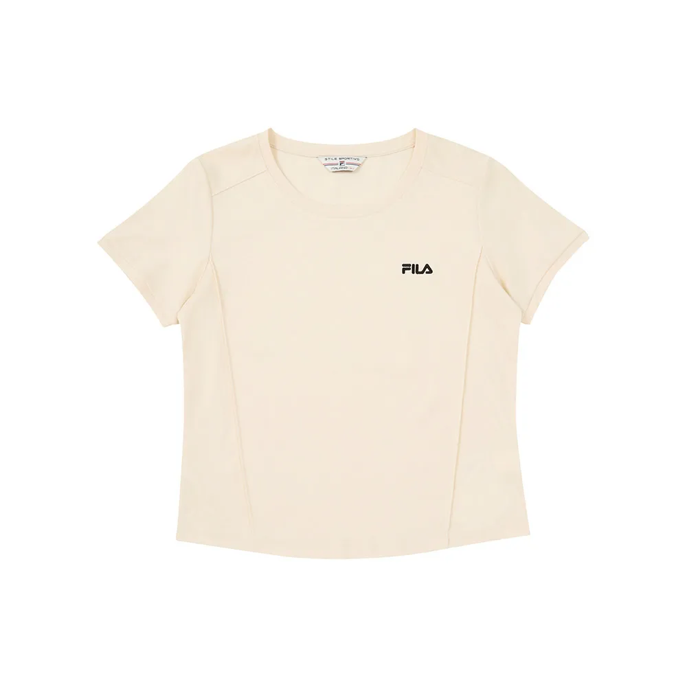 【FILA】女短袖圓領T恤-油蠟紙色 5TEA-5442-IV