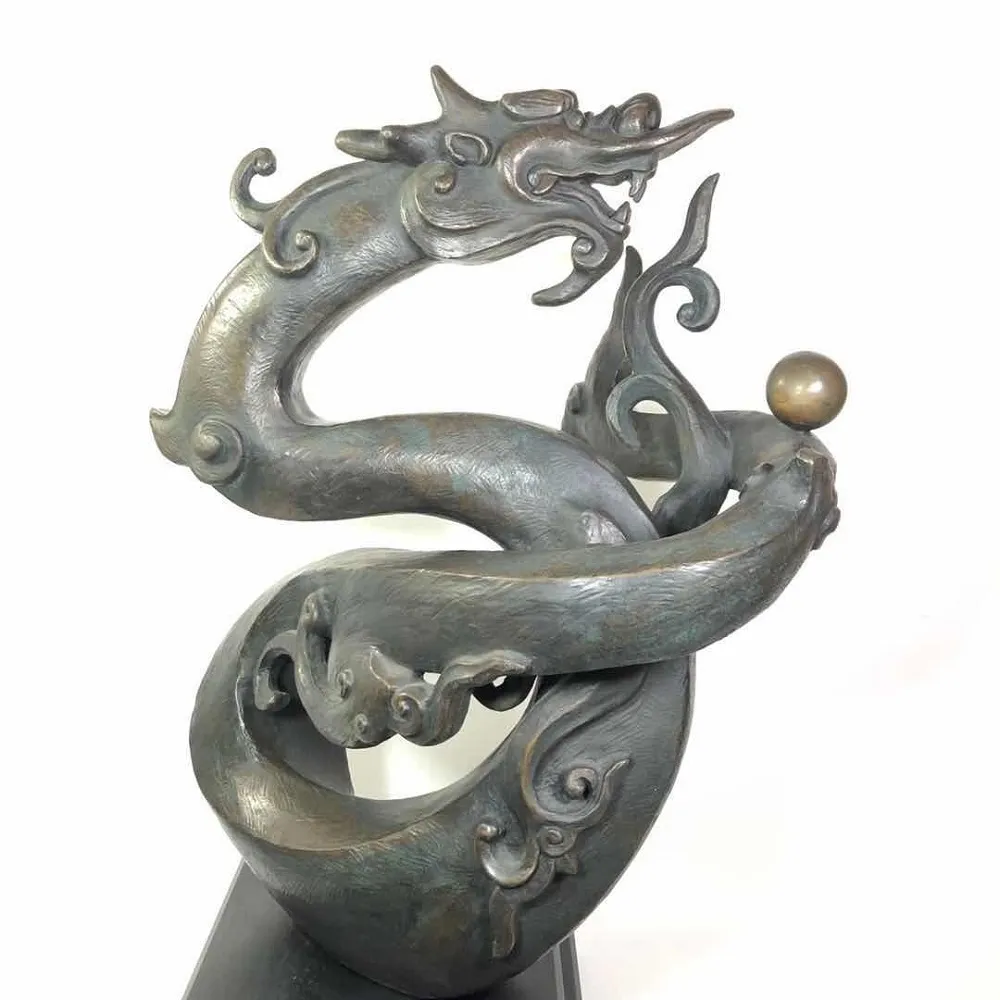 【薪傳獎銅雕大師-蕭啟郎】祥龍獻瑞 十二生肖 吉祥大作(創藝工坊 生肖龍 藝術收藏 大型作品)