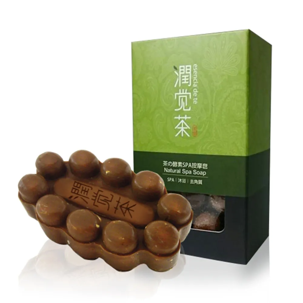 【TEAPOWER 茶寶】潤覺茶 茶籽酵素SPA去角質舒緩按摩皂100g 6入組