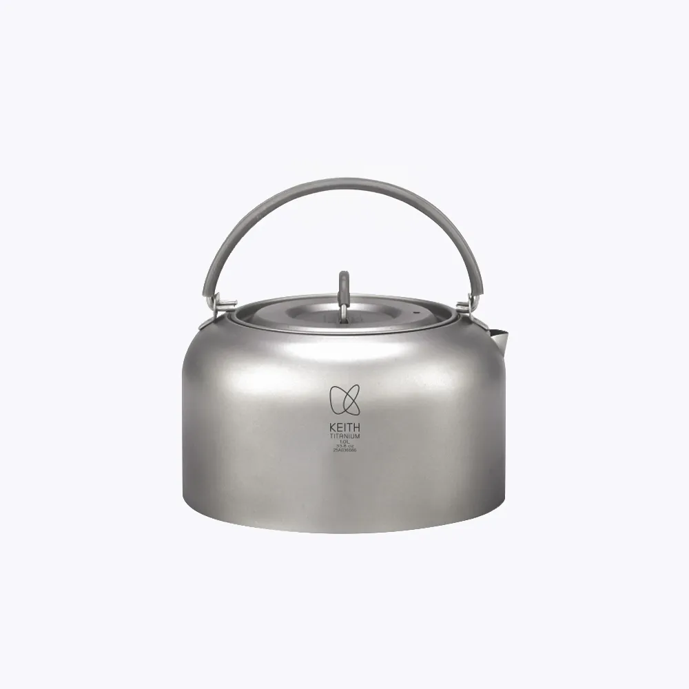 【Keith】鎧斯鈦燒水壺 1000ml / Ti3901(純鈦燒水壺 提梁壺 露營煮水壺 輕量熱水壺 鈦壺泡茶壺)