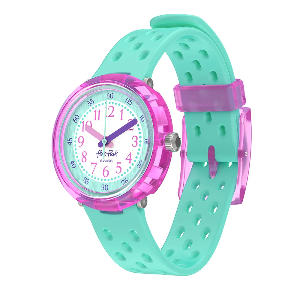 【Flik Flak】兒童手錶 FIZZ IN MINT 兒童禮物/安全防水/瑞士製造 FCNP003(31.85mm)