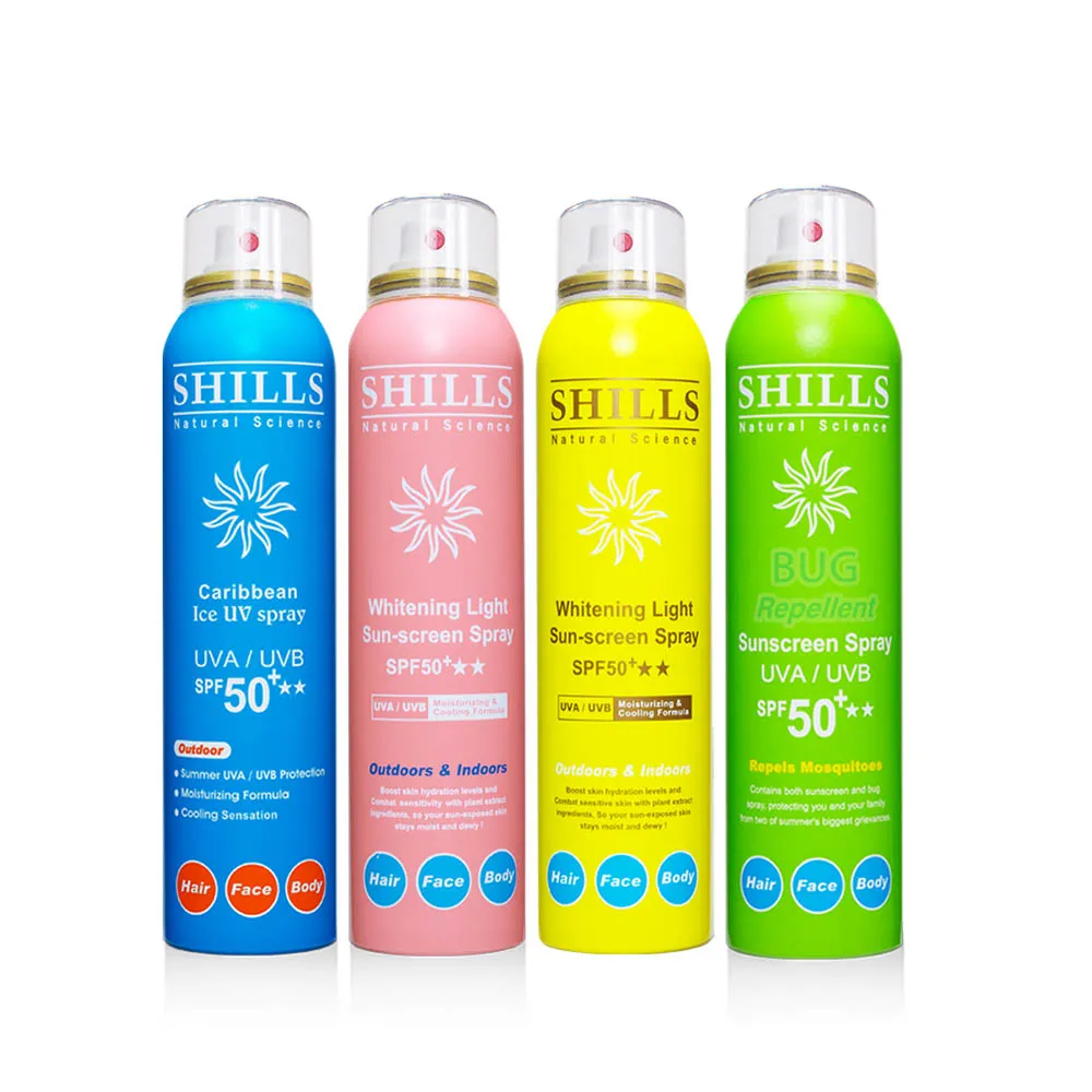 【SHILLS 舒兒絲】很耐曬防曬冰鎮噴霧4入組SPF50+★★★★★(防曬噴霧/涼感降溫)
