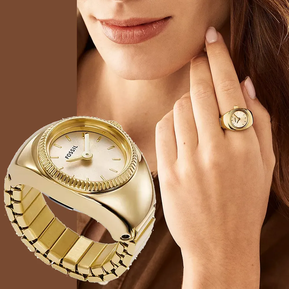 【FOSSIL】Watch Ring 手錶戒指 戒指錶-金 錶 生日禮 送禮(ES5246)